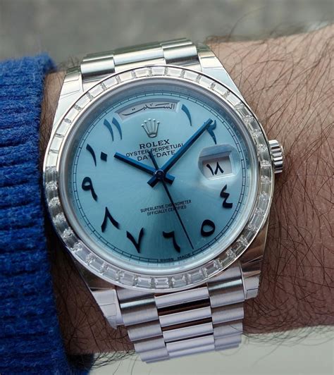 rolex day date arabic|rolex arabic numerals price.